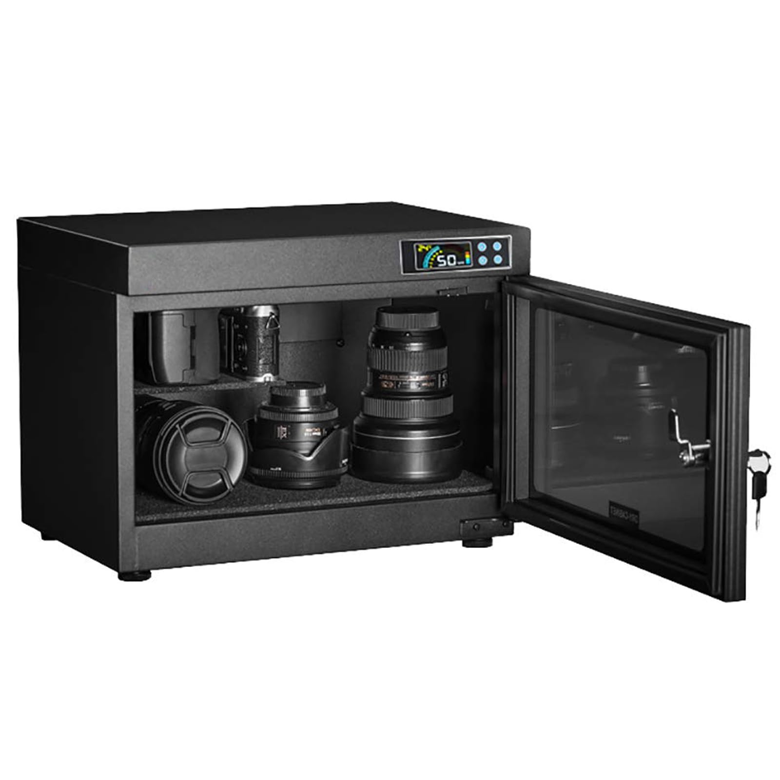 Armario desecante electrónico de 28 litros para Lentes de cámara: Caja de Almacenamiento automática a Prueba de Humedad con Control Digital de Humedad y luz LED.