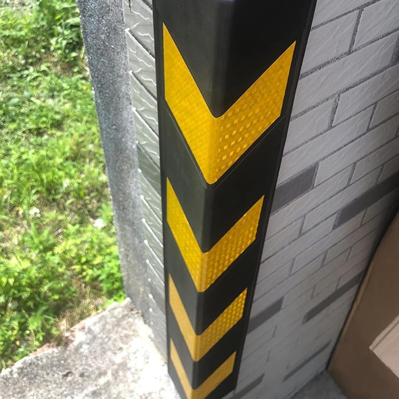 Protector de esquina de goma para protección contra colisiones, bordes de seguridad para estacionamientos y paredes industriales, 80 cm de longitud, solución de seguridad duradera y fiable