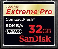 Vista 1 de SanDisk Tarjeta de memoria Extreme Pro CF de 32 GB - UDMA 90MB/s 600x (SDCFXP-032G-A91, US Retail Package)