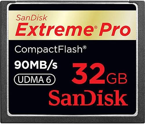 SanDisk Tarjeta de memoria Extreme Pro CF de 32 GB - UDMA 90MB/s 600x (SDCFXP-032G-A91, US Retail Package)