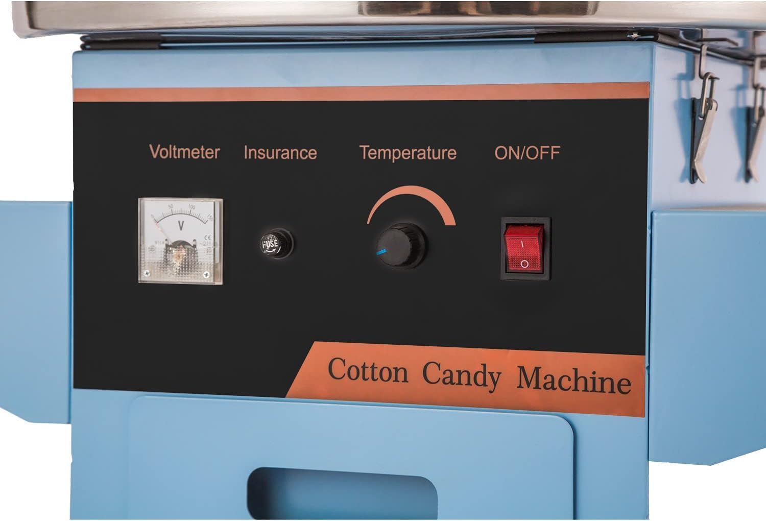 Commercial Cotton Candy Machine, Professional Candy Floss Maker, for Home, Kids Birthday, Family Party (Blue, With Cart)