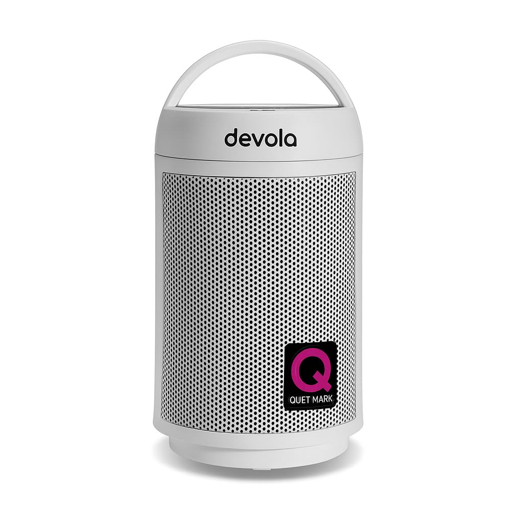 Devola 1500W Electric Space Heater, Portable Ceramic Fan Heaters With Oscillation, Tip-Over & Overheat Protection, 8 hour timer, 3 modes, Carry Handle (White)