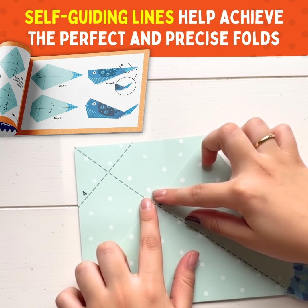 PepPlay 3D Origami Paper Craft Kit - Best Birthday Return Gifts for Kids Ages 3 4 5 6 7 8 | 48 Sheets + Booklet + QR Video Tutorials Each | Mess-Free Travel Activity | Boys & Girls Gift 1