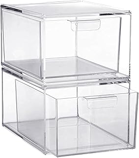 Cajones de almacenamiento apilables transpare...