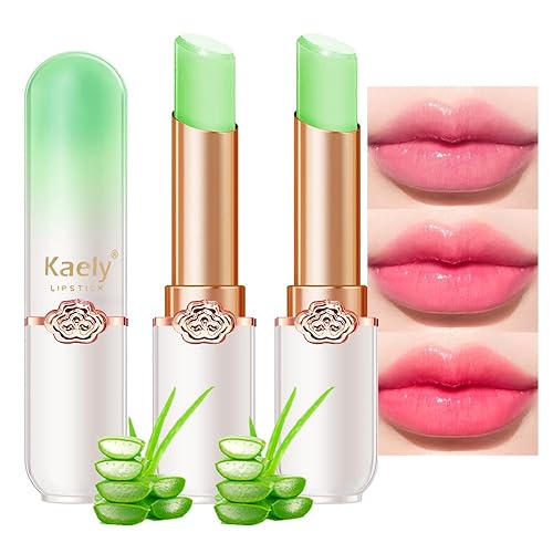 Kaely Bálsamo labial teñido de aloe, juego de maquillaje que cambia de color de lápiz labial PH, brillo de tinte de labios rosa claro, labios disponible en Yaxa Colombia