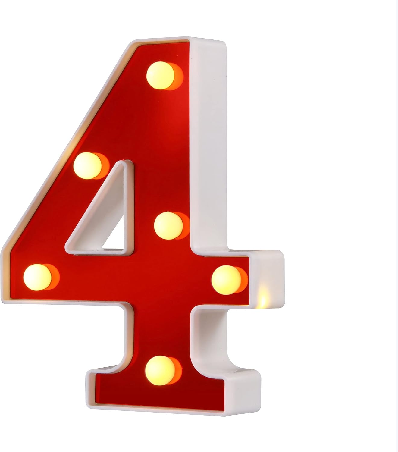 Samapet 4 LED Marquee Letter Lights 26 Alphabet Red Pleasent Indoor Bright Night Lights Sign for Wedding Birthday Party Battery Powered Christmas Night Light Lamp Home Bar Decoration