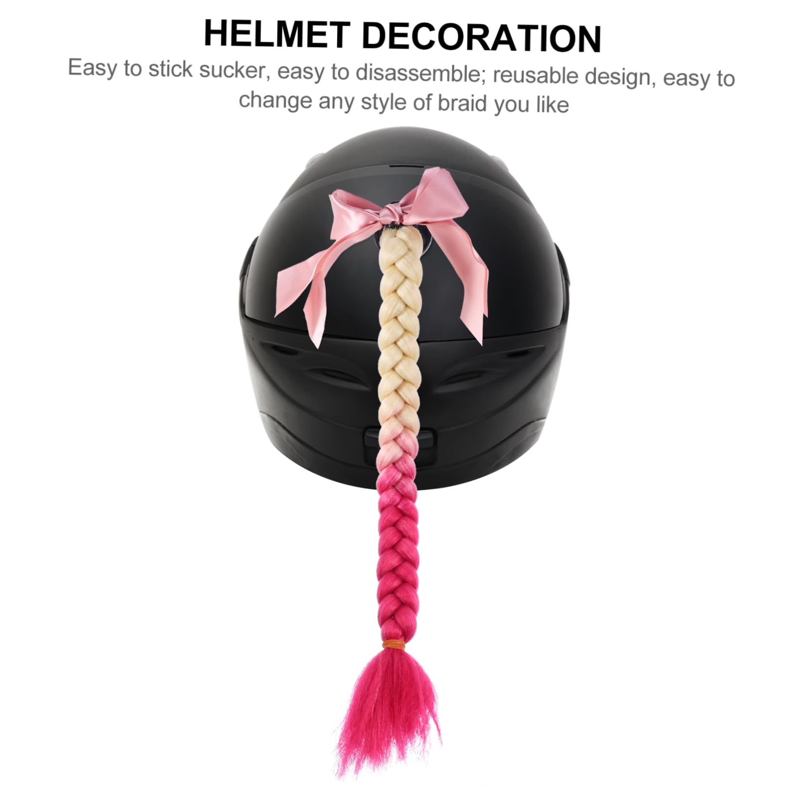 GALPADA Treccia del Casco Decorazione Unisex Decorazione della Parrucca caschi a Cuffia per Finta Treccia Parrucche Accessorio per Casco Parrucca Casco ABS Blue