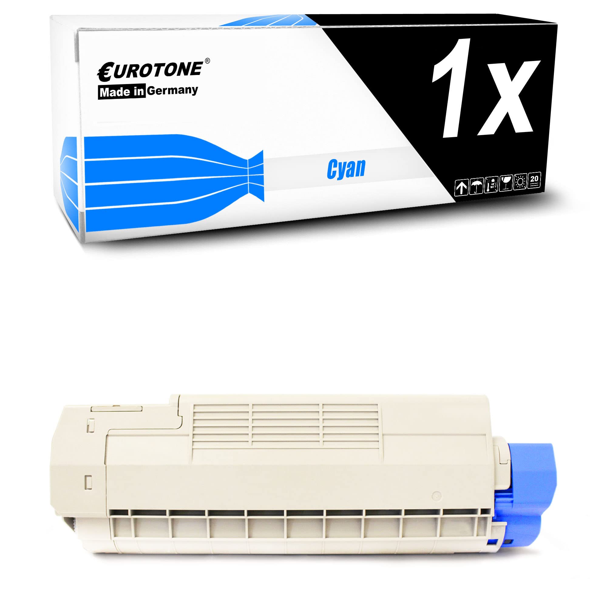 Eurotone Tóner compatible como repuesto para Oki ES6410DN sustituye al cartucho de tinta azul cian