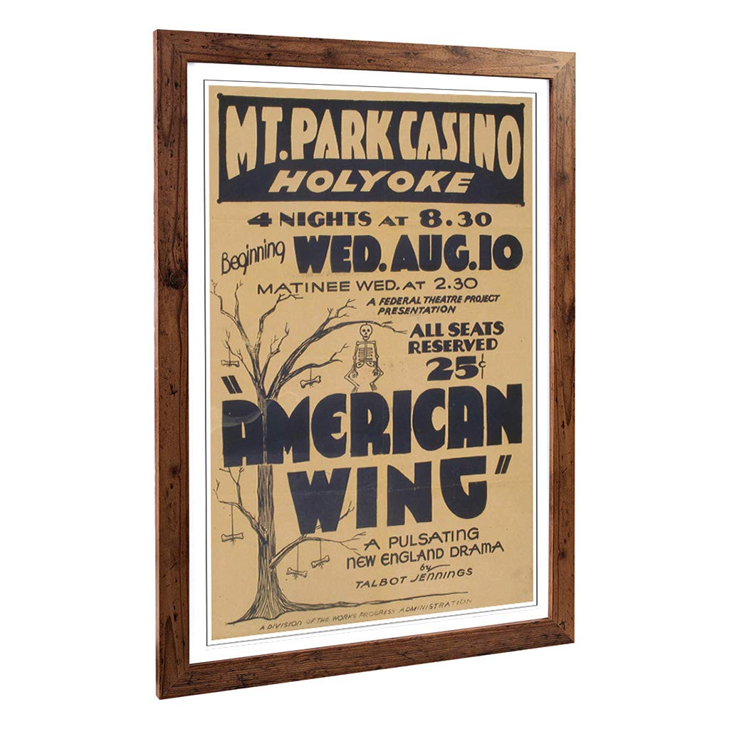 Big Box Art Framed Print of Vintage WPA Poster American Wing Design | Wall Art Picture | Home Decor for Kitchen, Living Room, Bedroom, Hallway, Walnut, A2 / 24.5x18 Inch / 62x45cm