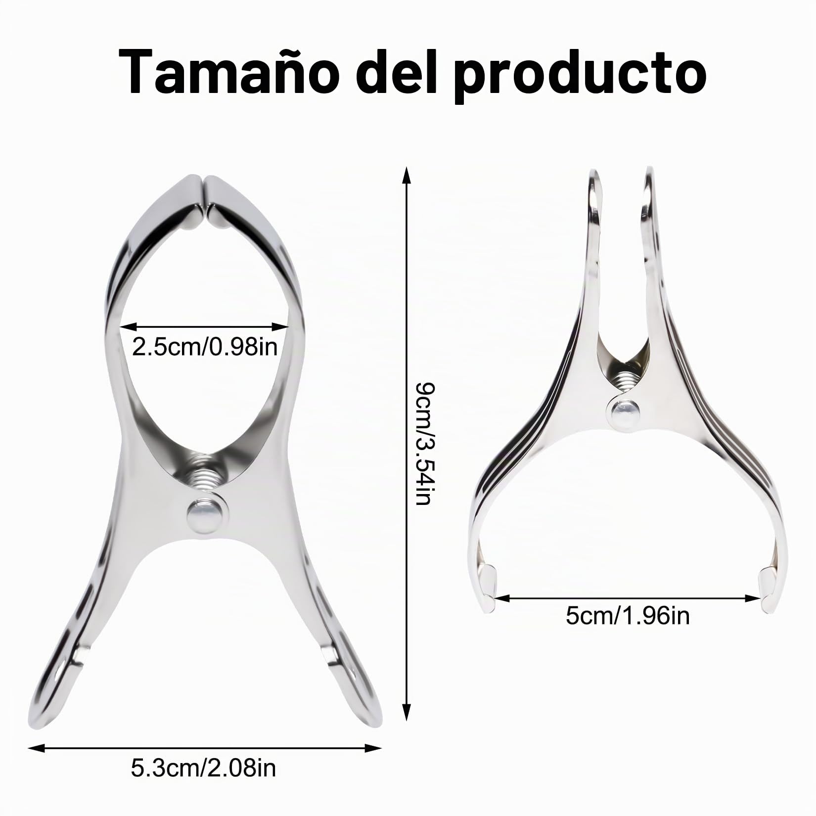 20 PcsPinzas Toalla Playa Tumbona, Pinzas Grandes para Sujetar, Pinzas para Toallas de Playa de Acero Inoxidable, Pinza para Edredón de Acero INOX Multiusos para Edredones Secado de Ropas