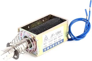 Aexit JF-1264 DC Control electrical 12V 500mA 10mm Stroke 55N Holding Linear Push Type Open Frame Solenoid Electromagnet
