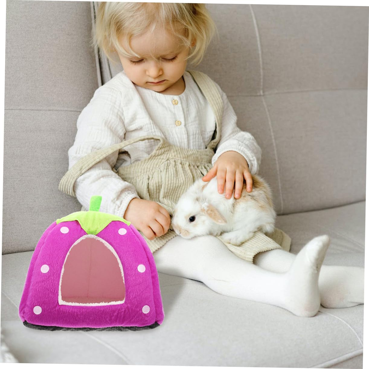 VANZACK Casa para Hámster Doméstico Forma de Caricatura, Cama Confortable para Chinchillas y Hurones, Tela Suave y Diseño Adecuado para Decoración y Juego