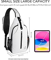 Vista 122 de Waterfly - Mochila cruzada tipo bandolera para viajes y caminatas, bolsa de pecho, Gris, talla única