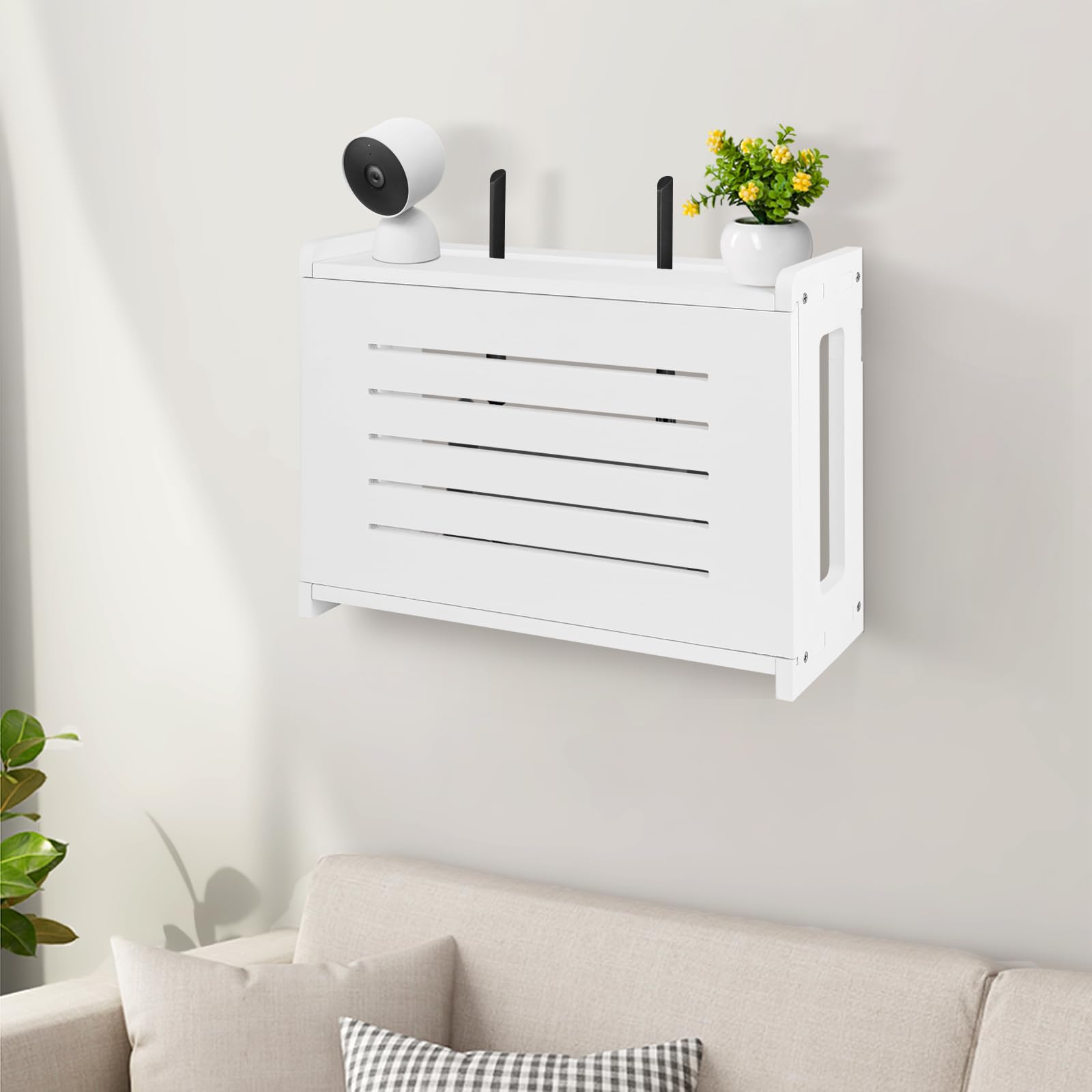 White Router Cover Snapklik.com : Router Shelf Wall Mount WiFi Router Storage Box Modem ...