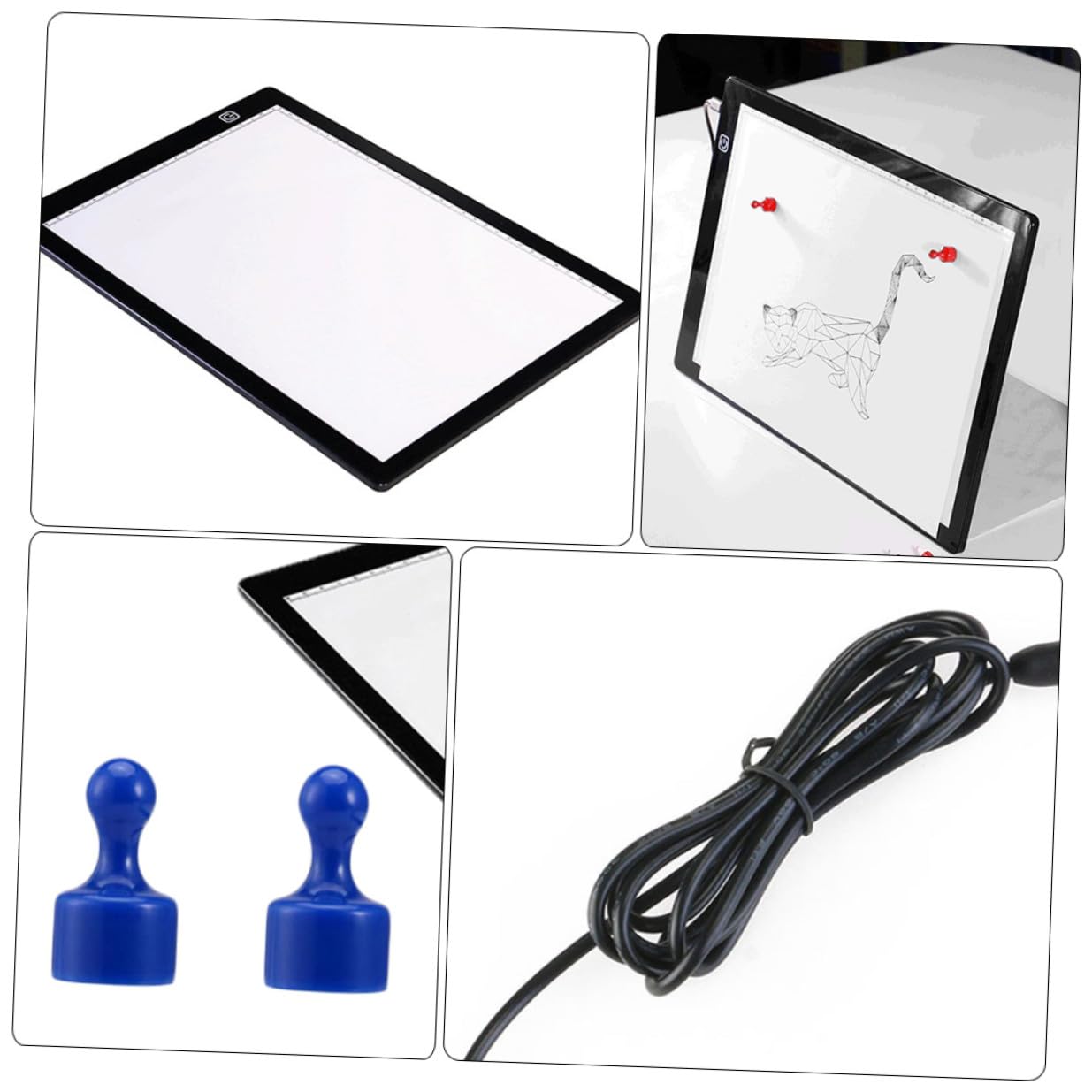 VILLFUL Mesa de Luz A4 para Dibujo con Luz LED Brillante, Tablero Acrílico Ligero con Diseño Innovador y Regla Integrada Adecuado para Scrapbooking y Animación 2d
