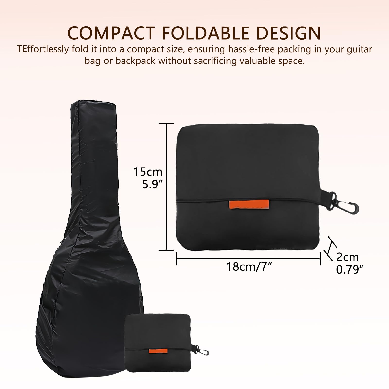 Musiin Housse de protection imperméable pour guitare acoustique avec design léger et pliable