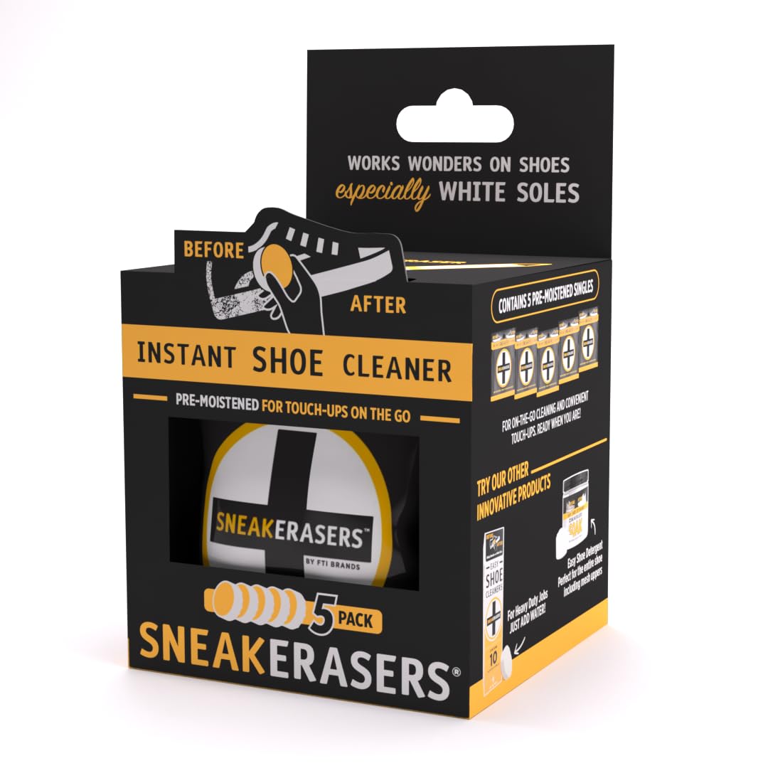 Sneakerasers - Limpiador instantáneo de Suela y Zapatillas, Esponja de Doble Cara prehumedecida