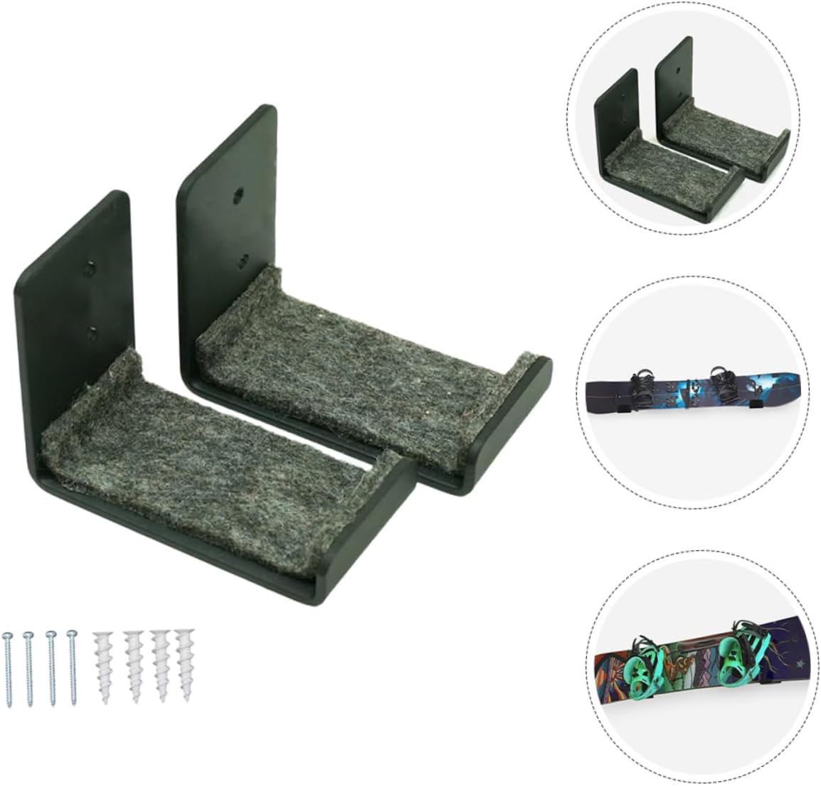 ORFOFE 2pcs Snowboard Wall Mount Rack Ski Board Display Holder Space-Saving Design for Indoor Storage Versatile Display for Snowboards Skis and Skateboards Wall-Mounted Bracket