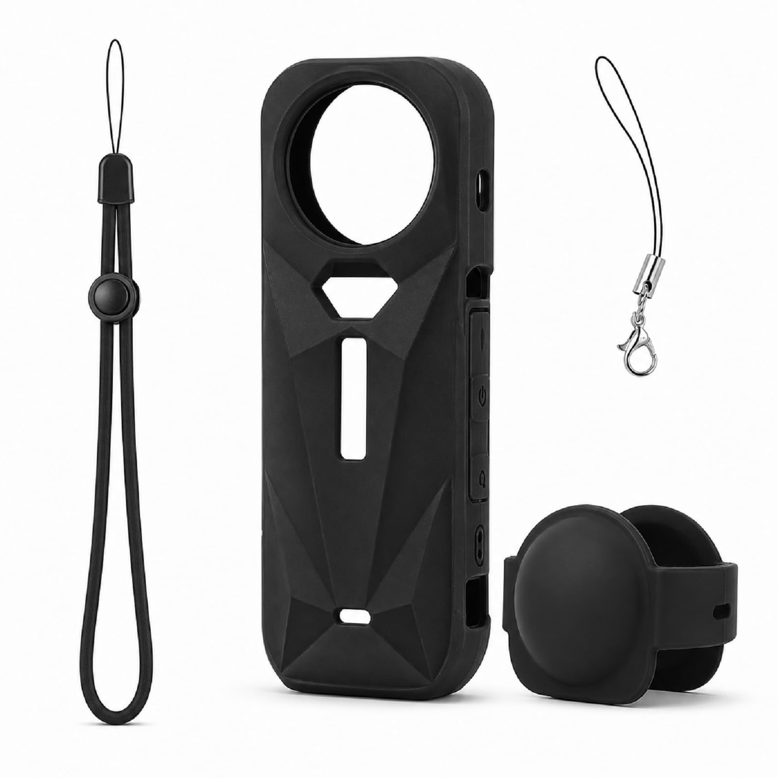 Protective Case Compatible with Insta360 X5 Action Camera, Compatible with insta360 x5 Silicone Case, Anti-Scratch, Non-Slip Grip, Lens Protector Compatible (Black)-image-21