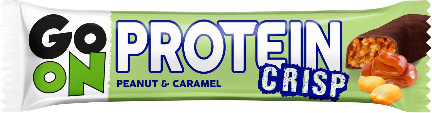 Go On Nutrition | Boîte Protein Crisp Bar (24x50g) | Barres protéinées | Barre protéinée avec une texture croquante - Peanut Caramel