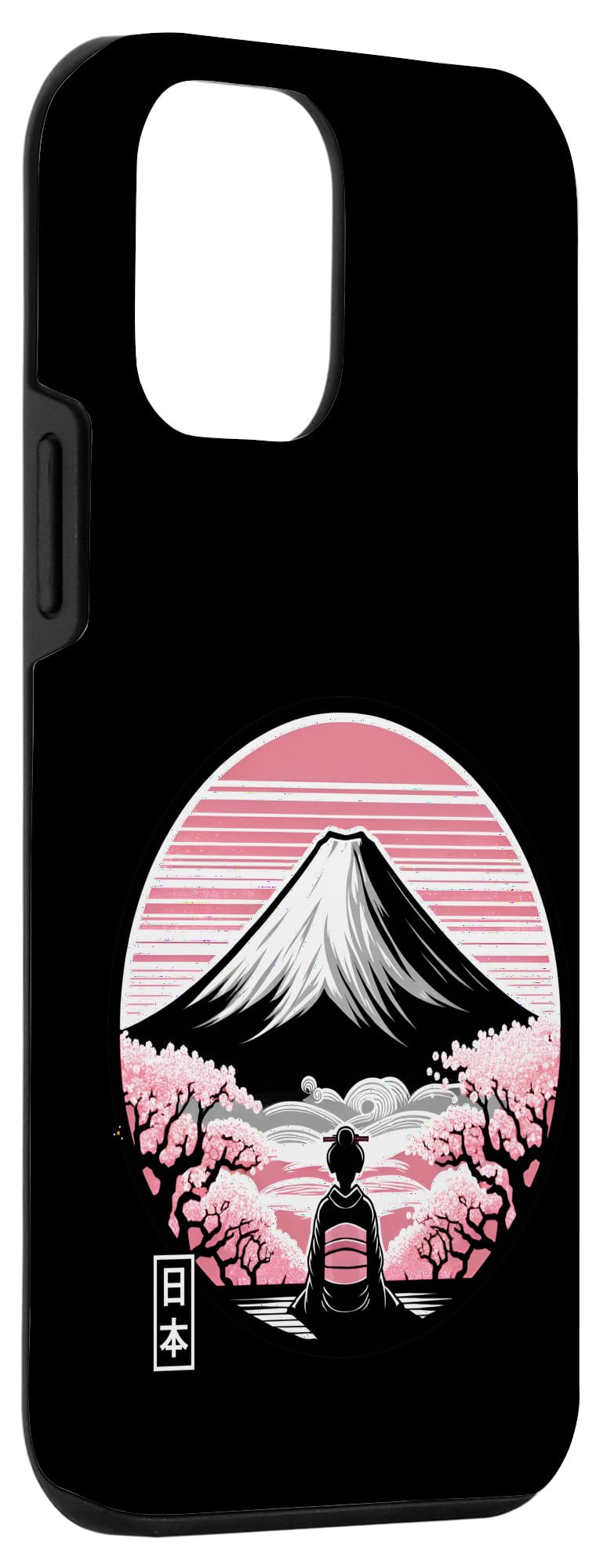 iPhone 12 mini Cherry Blossom Japanese Geisha Mount Fuji Japan Art Sakura Case - Image 3