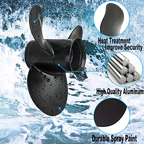 Image of YOUNG MARINE OEM Grade Aluminum Outboard Propeller for MERCURY Engines with 3-1 /4 inch Gearcase 30 /35 /40 /45 /50 /55 /60 /70HP (13 Spline Tooth)