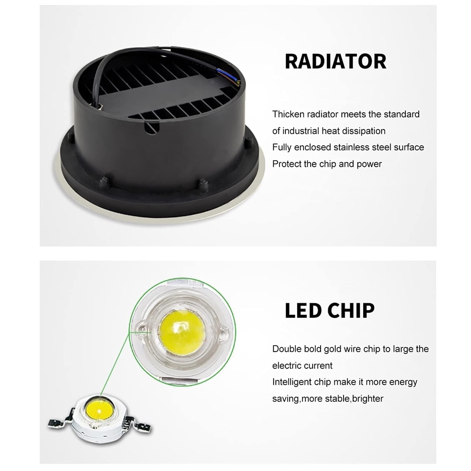 Luz LED sumergible - Foco empotrable for exteriores, Foco LED empotrable for exteriores de acero inoxidable de 24 V, Focos empotrados bajos impermeables IP68 for jardín, patio, iluminación de pa