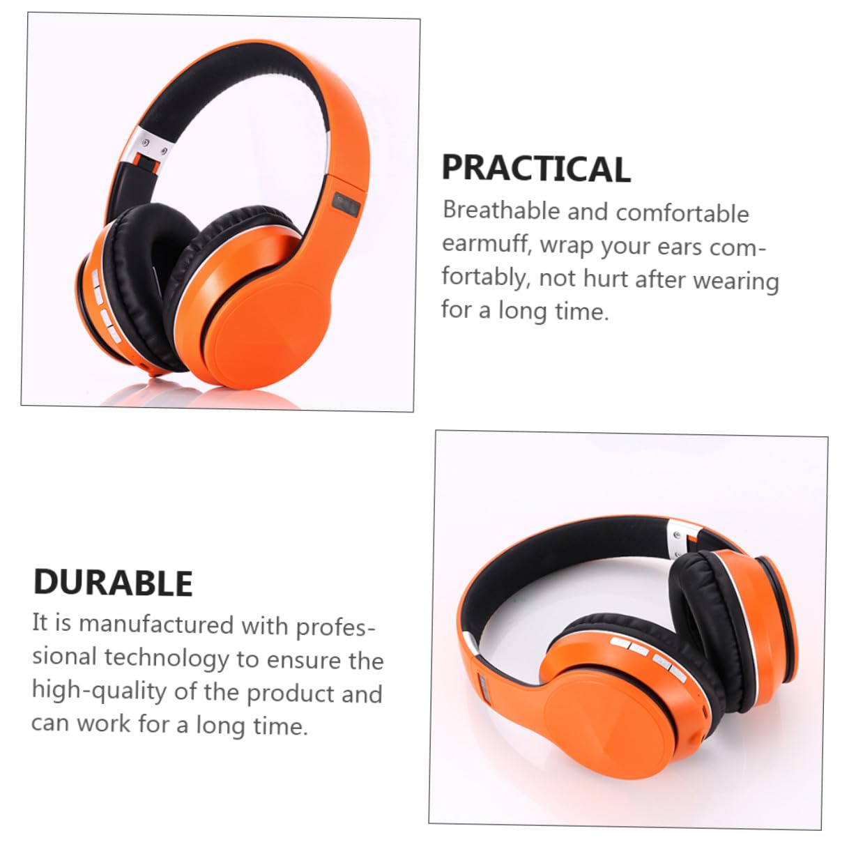 Cuffie da Gioco Wireless Pieghevoli Arancioni, Driver 40mm Abs | Connessione Wireless 5.0, Impedenza 32 Ohm, Fascia Regolabile, Padiglioni Traspiranti, Batteria 250 Mah