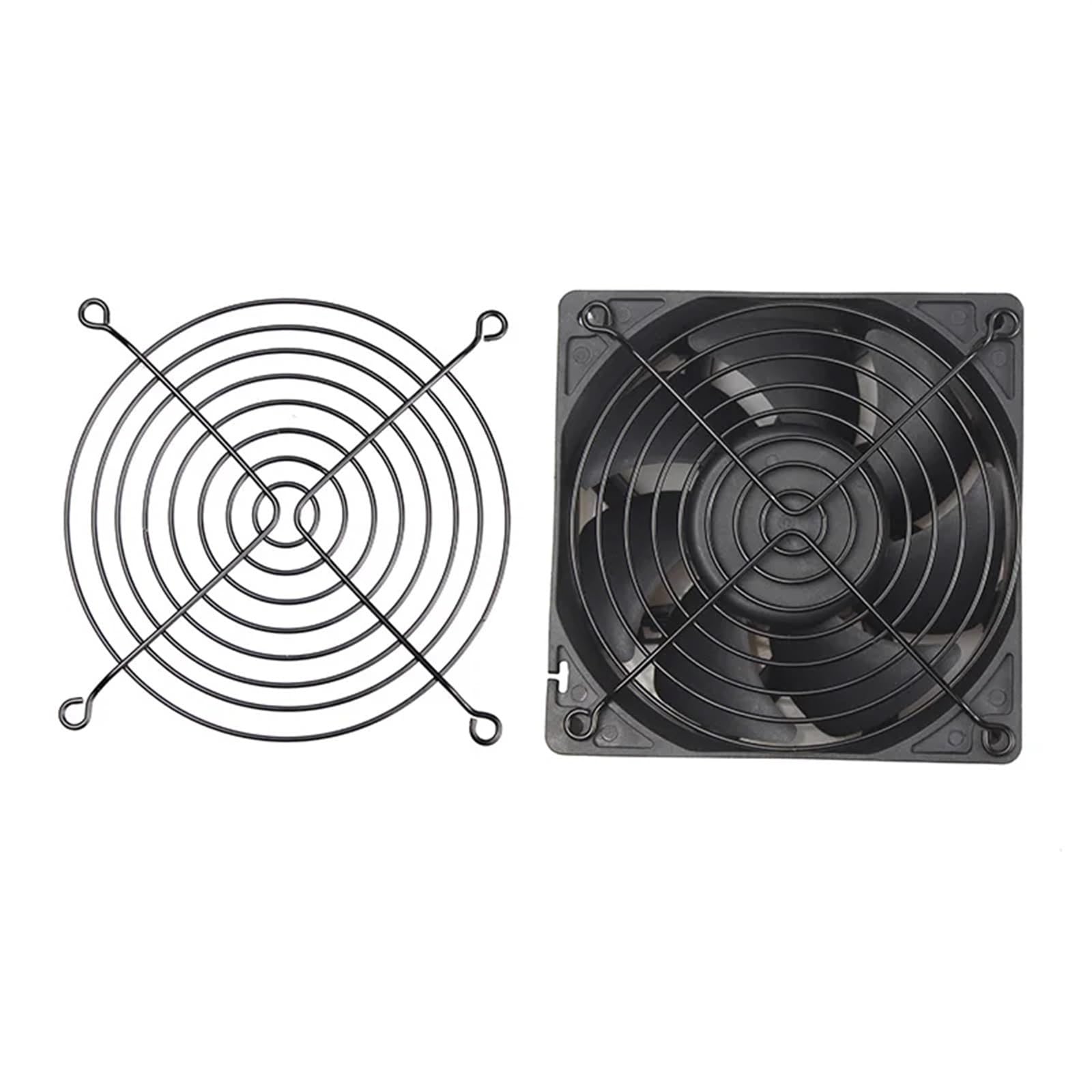 Set da 50 Pezzi in Metallo Acciaio 120 mm x 120 mm 12 cm Nero Protezione for ventole Protezione for Dita Rete for griglia