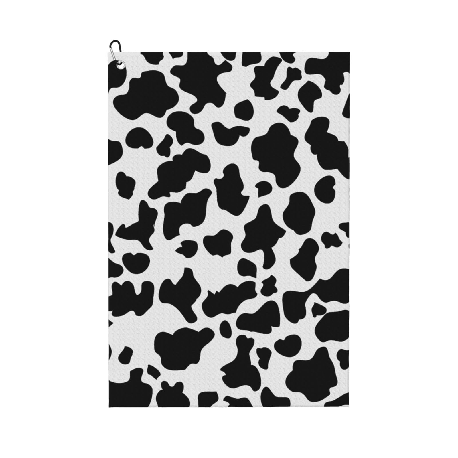 Hnnkloy Cow Pattern, 16x24 in Portable Waffle Golf Towels with Carabiner Clip for Golf Bag