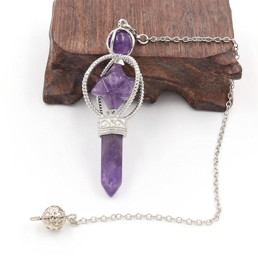 10 stücke Kleine Merkaba Pendel Anhänger Reiki Heilung Balancierende Natürliche Steine ​​Runde Perlen Hexagon Säule Szepter-Lapislazuli_CHINA