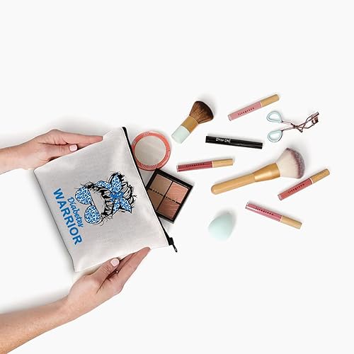 Miniatura 4 de XYANFA Regalo diabético Diabetes Guerrero Regalo Diabetes Conciencia Regalo Bolsa de Maquillaje Médico Diabético Bolsa de Maquillaje Bolsa de