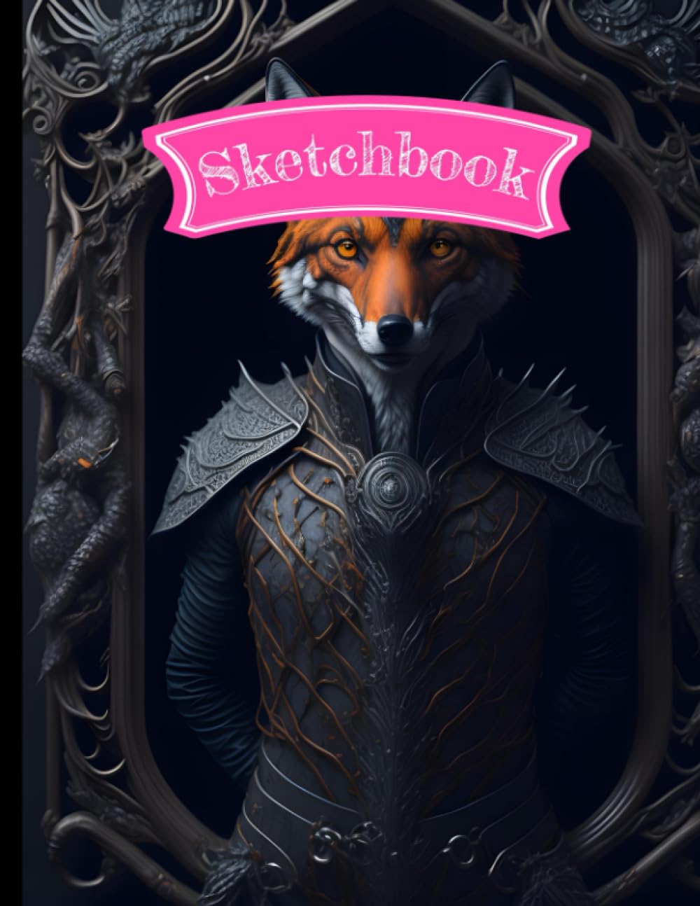 Sketch Book: A Human Fox Character with a Black frame - Insanely Detailed and Intricate, Elegant, Colourful, Big Size 8.5x11 Inches, 120 Pages