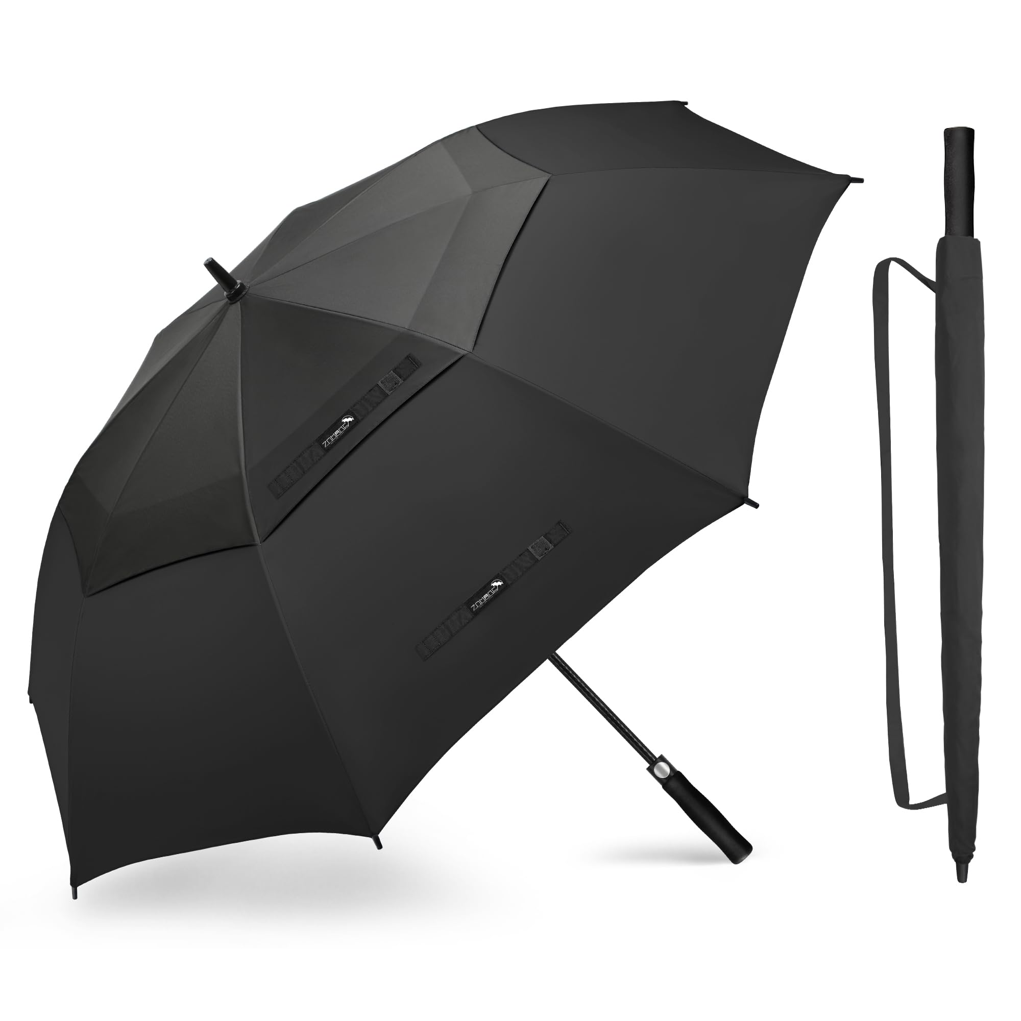 ZOMAKE Golf Umbrella Windproof and Rainproof 68in, Large Umbrella Windproof Strong, Big Double Canopy Golfing Brolly Unbreakable for Men Women (Black)