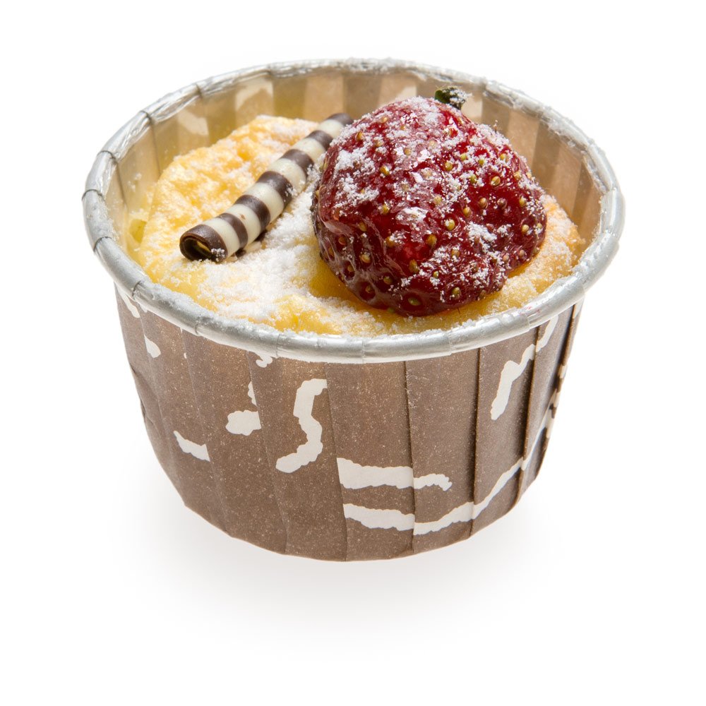 RestaurantwarePanificio 1.Ounce Baking Cups, 200 Pleated Cupcake Liners - Oven-Ready, Freezable, Brown And White Paper Muffin Cases, Disposable, Newsprint, For Wedding Parties, Baby Showers
