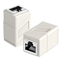 Vista 9 de Acoplador RJ45, paquete de 2 adaptadores Ethernet hembra a hembra, adaptador extensor de cable de conexión, modular recto de 8 pines, conectores