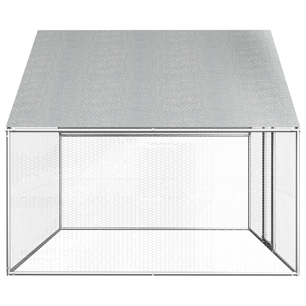 Jaula para pollos al aire libre, 2,75 x 2 x 1,92 m, acero galvanizado, gallinero, gallinero, gallinas, gallinas, patos, otros animales pequeños, práctico y espacioso