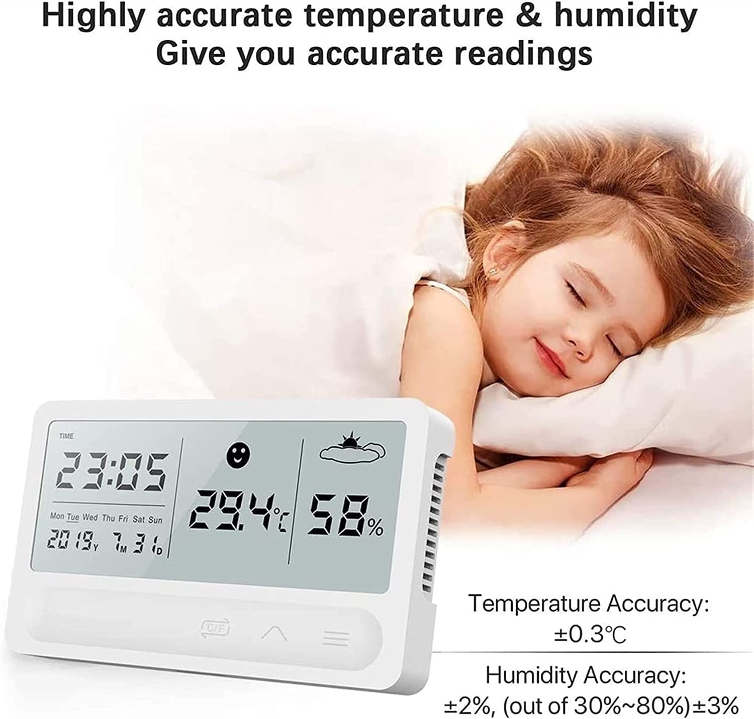 Stacje pogodowe Bezprzewodowy termometr do wewnątrz/na zewnątrz Monitor temperatury i wilgotności Bezprzewodowa stacja pogodowa Zegar termometr temperatury z wyświetlaczem LCD