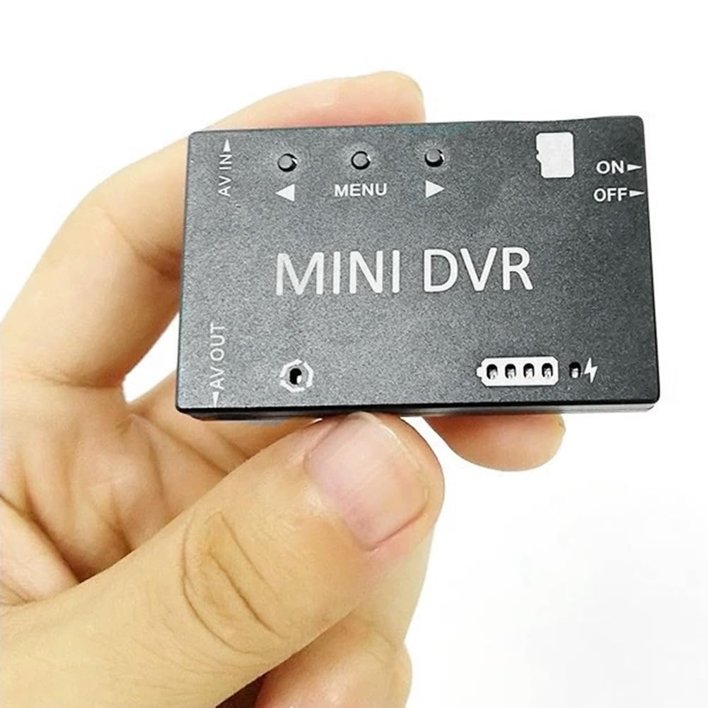 Mini Videoregistratore e Audio FPV DVR NTSC/PAL Batteria Integrata 3,7 V 400 Mah per FPV RC Multicopters VR Goggle Monitor Nero