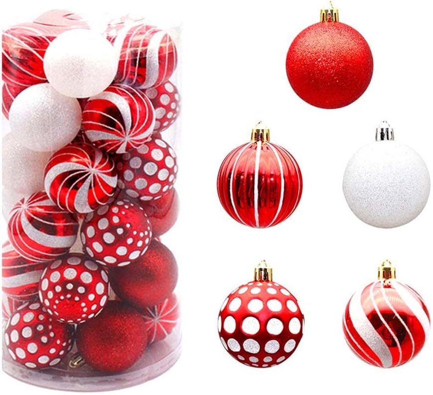 30Pcs Christmas Tree Balls Ornaments,5 of balls Hanging Bauble Pendant