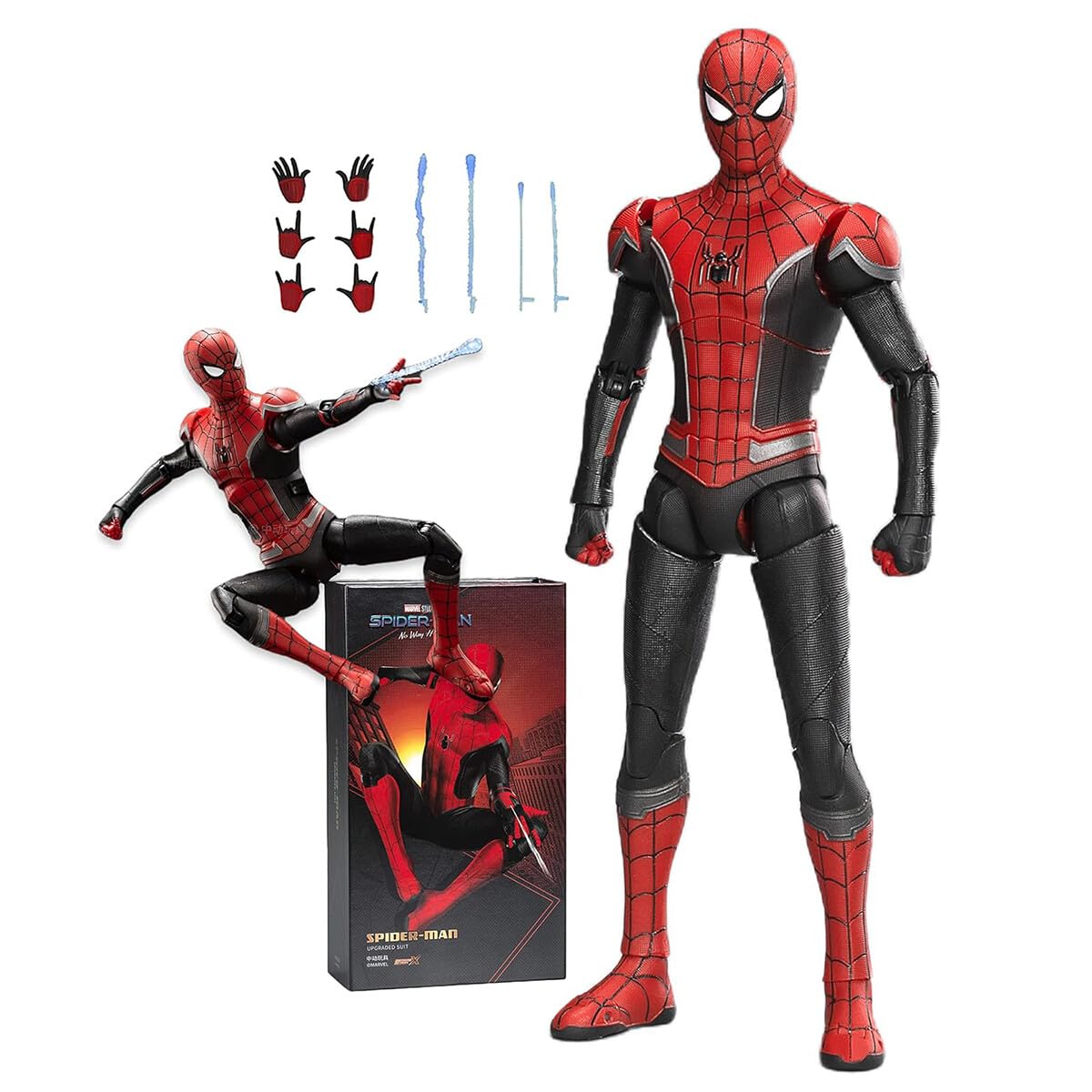 ZD Toys 1/10 Scale 7 inch No Way Home Spider-Man Red and Black