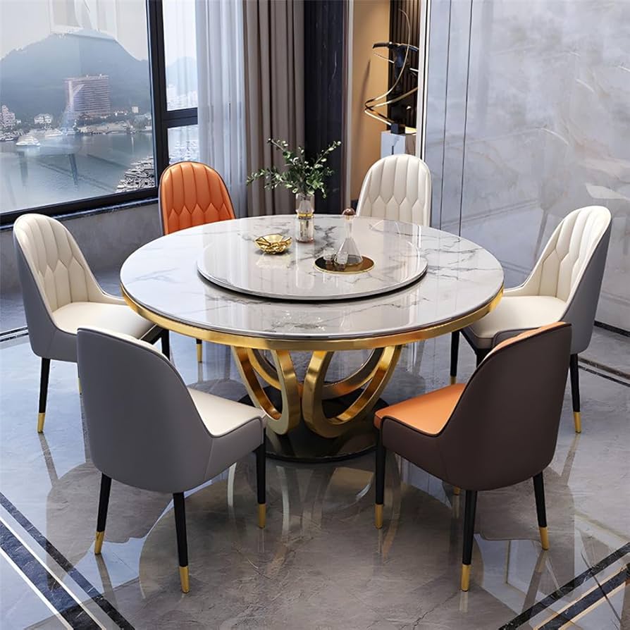 Amazon｜NIUYAO ダイニングテーブル レイジースーザン付き