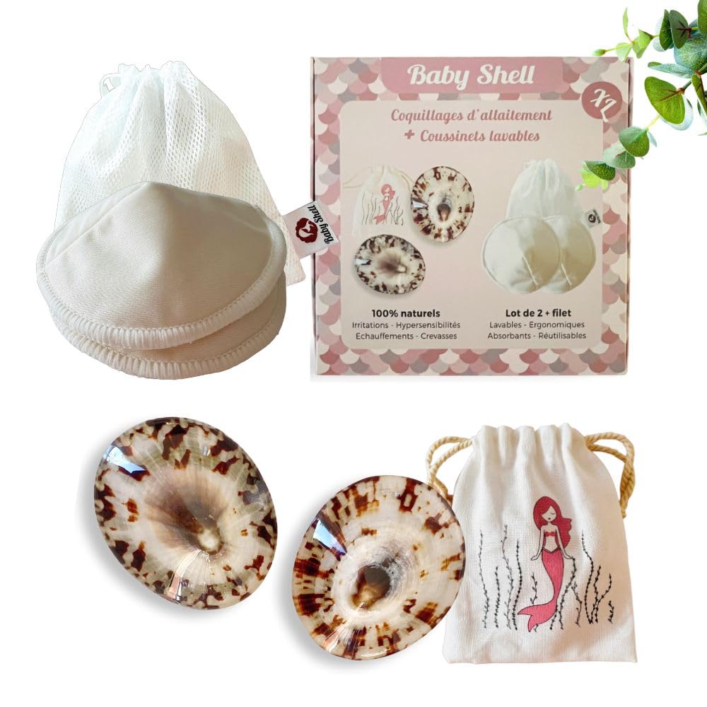 BABY SHELL Conchas de lactancia + Almohadillas Reutilizables | Talla X-Large
