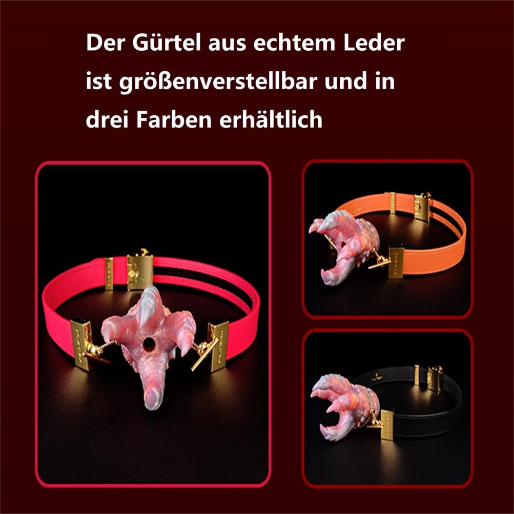 Monster Palmenform Knebel Offener Mund Silikon Mund Plug 3 Farben Gag Einstellbar Mundknebel Mundspreizer Fetisch Mouth Gag BDSM Bondage Flirten Mouth Slave Sexpielzeug für Paare,Schwarz