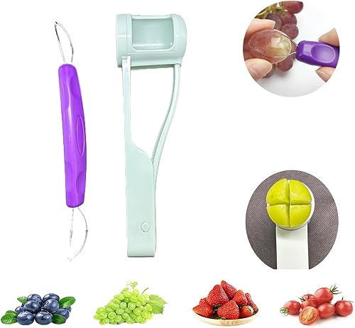 Cortador de uva, pelador de uva de cereza, uva, vegetal, uva, tomate, fresa, cortador, herramienta de corte de cuarto para ensalada de frutas y