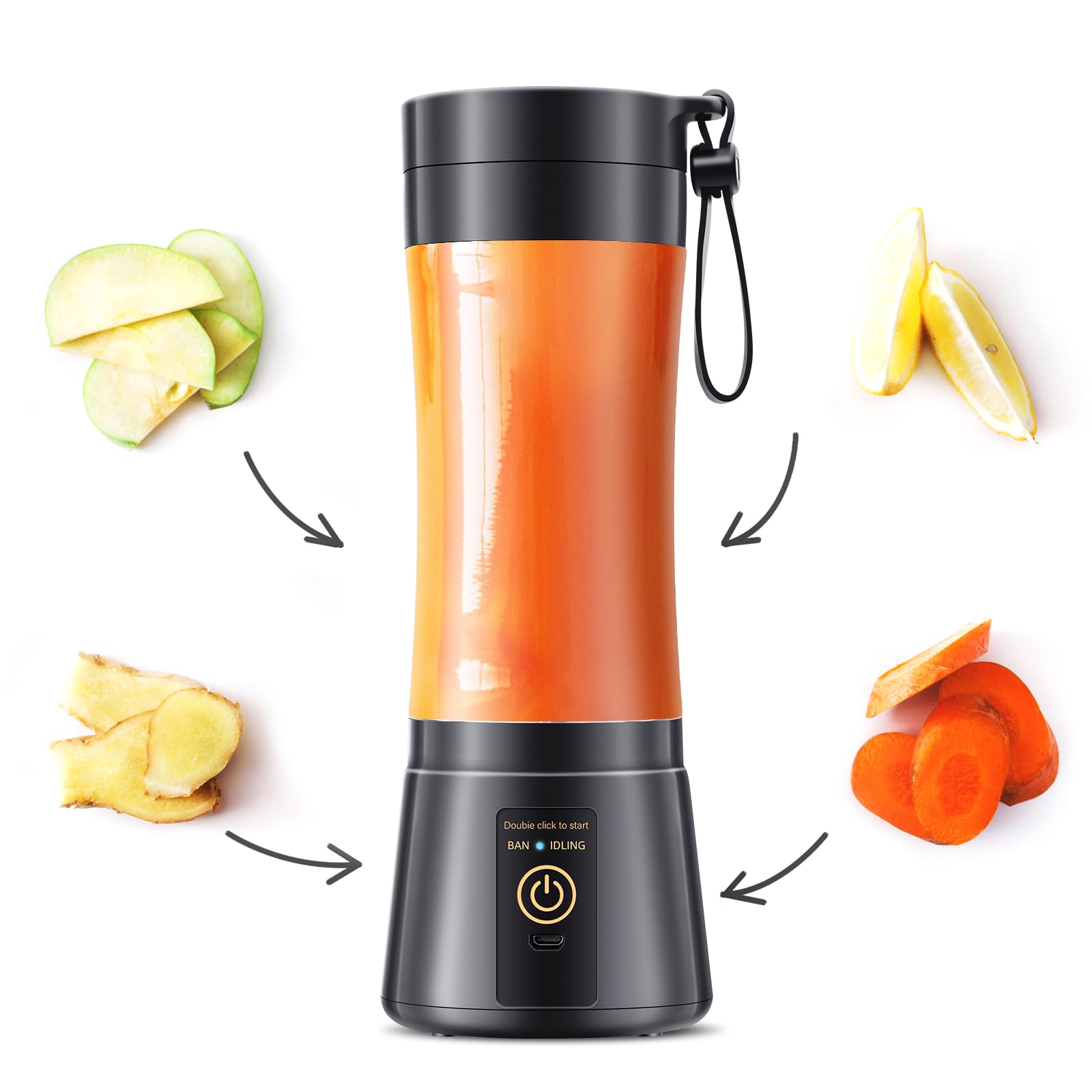 Cordless Portable Personal Size Blender - Mini Blender Make Smoothies and Shakes, 380Ml BPA Free Travel Cup, Powerful Blending Suit in Office/Home/Gym, Mother's Day-image-40