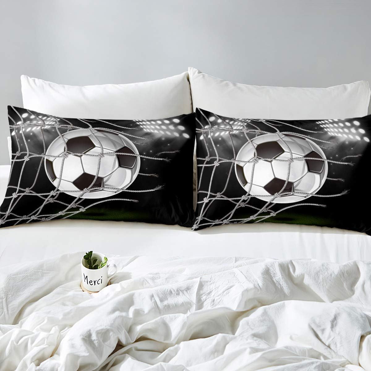 Poszwa na kołdrę 220 x 240 Piłka nożna Amerykańska Pościel Sportowa z mikrofibry Druk 3D Poszwa na kołdrę Edredon 220 x 240 cm z zamkiem błyskawicznym i 2 poszewkami na poduszki B-2841