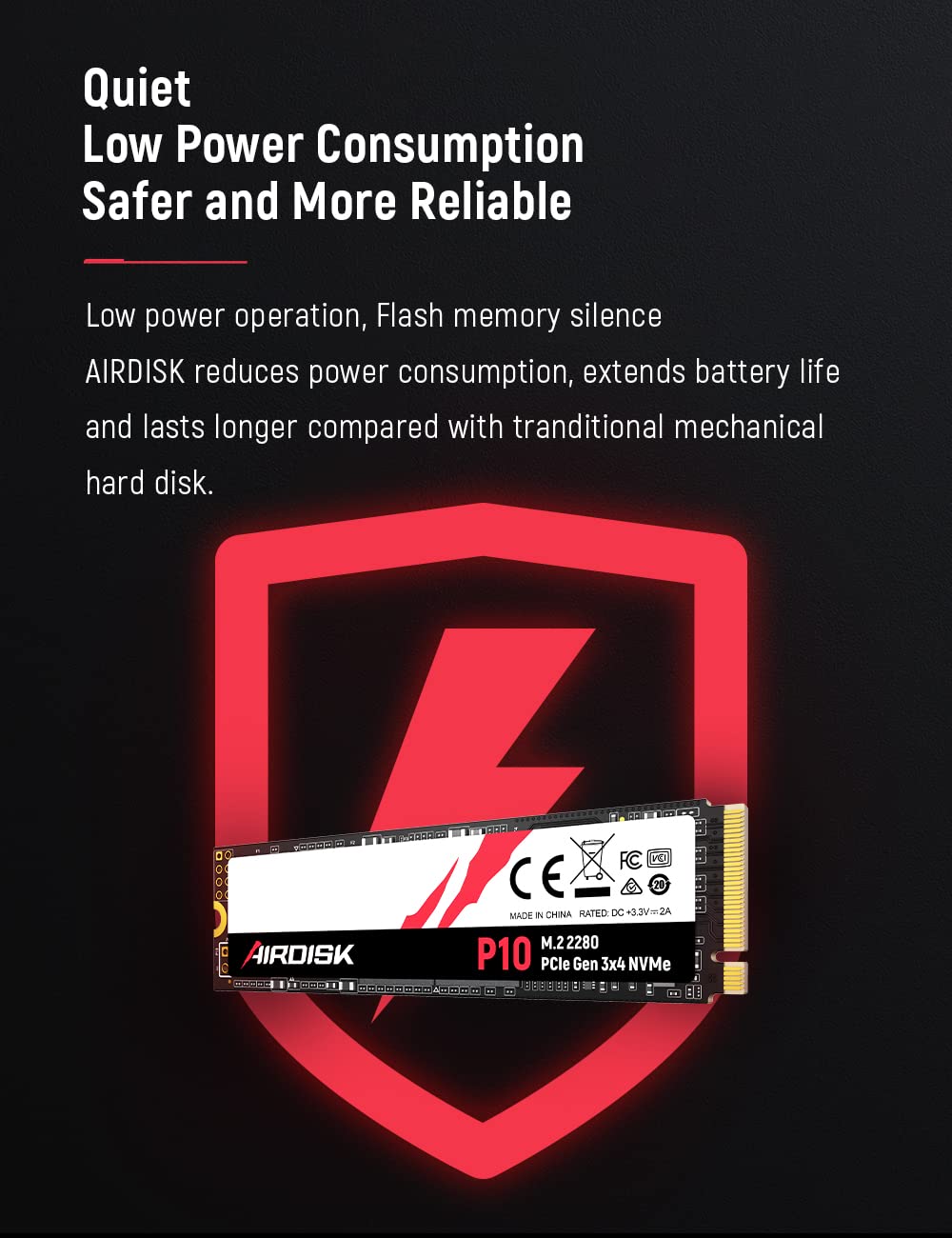 Amazon | AirDisk (エアディスク) 500GB SSD M.2 2280 PCIe 3.0 Gen3x4