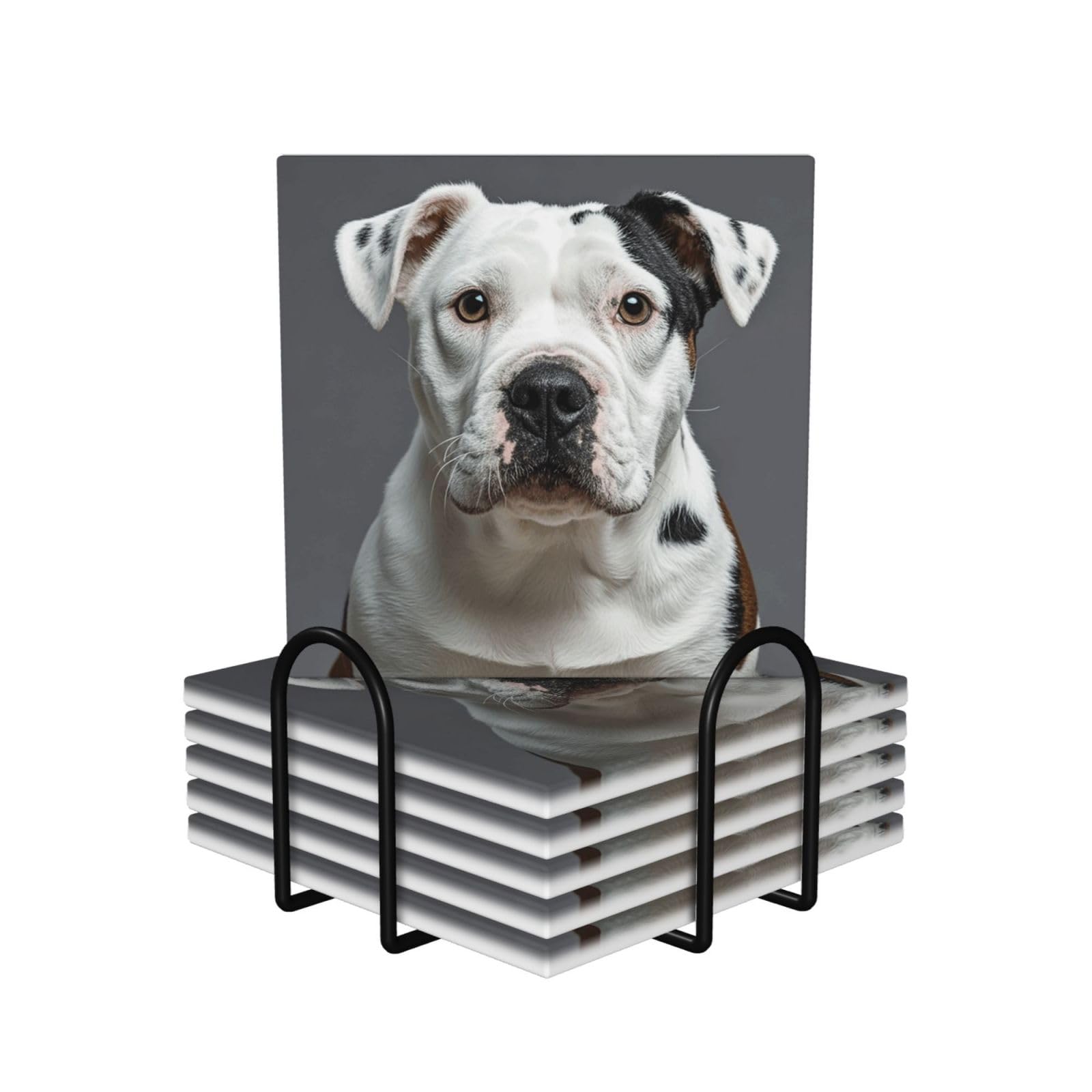 Dessous de verre céramique avec support liège table motif dalmatien mignon