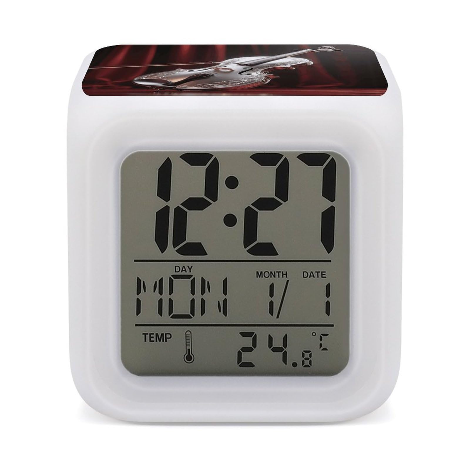 Mini relojes para oficina con pantalla digital de temperatura y reloj despertador LED